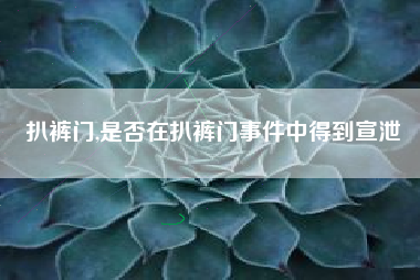 扒裤门,是否在扒裤门事件中得到宣泄