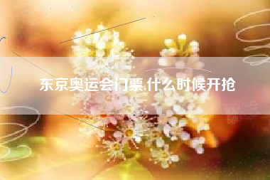 东京奥运会门票,什么时候开抢