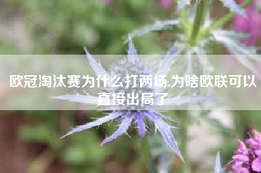 欧冠淘汰赛为什么打两场,为啥欧联可以直接出局了