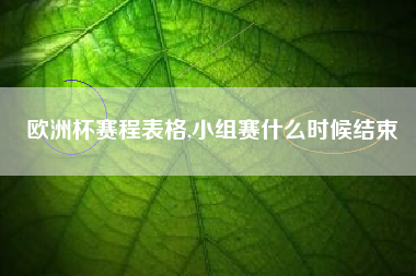 欧洲杯赛程表格,小组赛什么时候结束