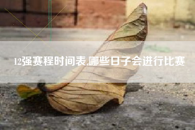 12强赛程时间表,哪些日子会进行比赛