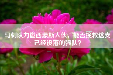 马刺队力邀西蒙斯入伙，能否挽救这支已经没落的强队？