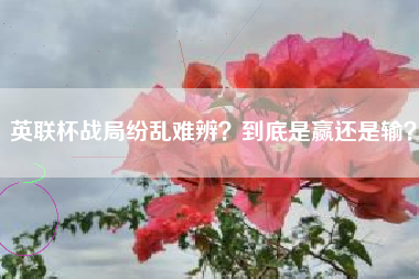 英联杯战局纷乱难辨？到底是赢还是输？