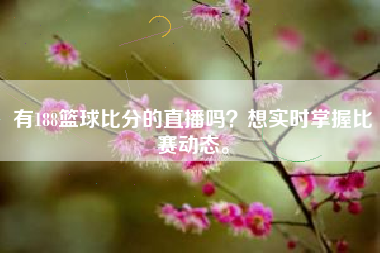 有188篮球比分的直播吗？想实时掌握比赛动态。