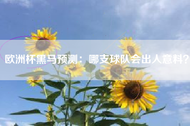 欧洲杯黑马预测：哪支球队会出人意料？