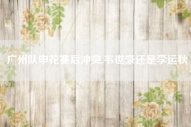 广州队申花赛后冲突,韦世豪还是李运秋