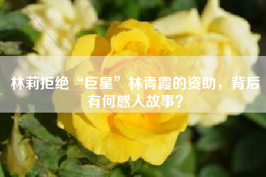 林莉拒绝“巨星”林青霞的资助，背后有何感人故事？