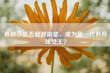 孙颖莎能否超越前辈，成为新一代乒乓球女王？