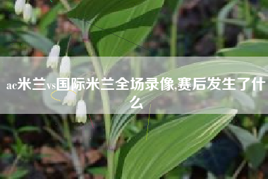 ac米兰vs国际米兰全场录像,赛后发生了什么