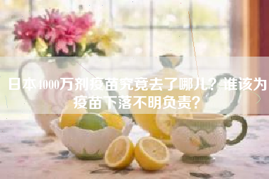 日本4000万剂疫苗究竟去了哪儿？谁该为疫苗下落不明负责？
