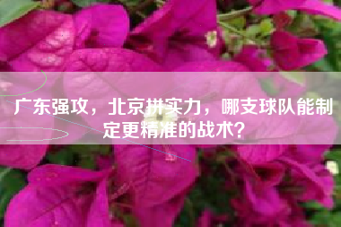 广东强攻，北京拼实力，哪支球队能制定更精准的战术？