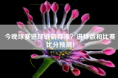 今晚球赛进球谁猜得准？进球数和比赛比分预测！