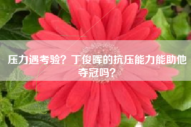 压力遇考验？丁俊晖的抗压能力能助他夺冠吗？