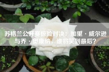 苏格兰公开赛惊险对决：加里·威尔逊与乔·奥康纳，谁将笑到最后？