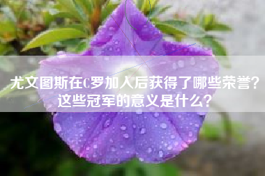 尤文图斯在C罗加入后获得了哪些荣誉？这些冠军的意义是什么？