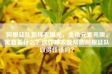 阿根廷队新球衣曝光，金色元素亮眼，寓意着什么？这件球衣能帮助阿根廷队取得佳绩吗？