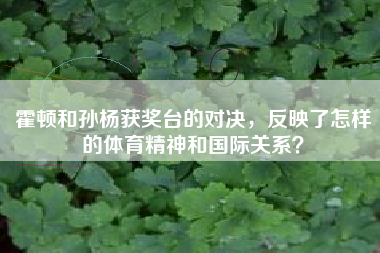 霍顿和孙杨获奖台的对决，反映了怎样的体育精神和国际关系？