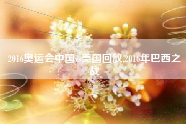2016奥运会中国vs美国回放,2016年巴西之战