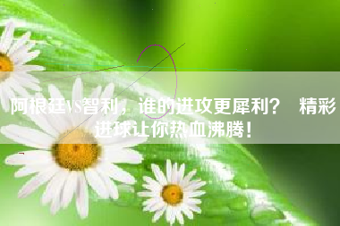 阿根廷VS智利，谁的进攻更犀利？  精彩进球让你热血沸腾！