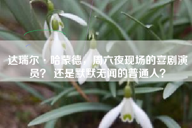 达瑞尔·哈蒙德，周六夜现场的喜剧演员？ 还是默默无闻的普通人？