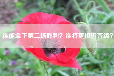 谁能拿下第二场胜利？谁将更接近晋级？