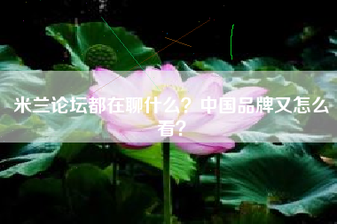 米兰论坛都在聊什么？中国品牌又怎么看？