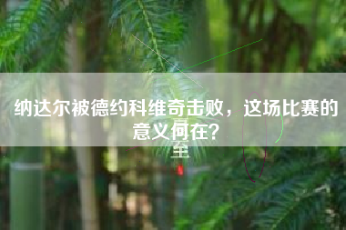 纳达尔被德约科维奇击败，这场比赛的意义何在？