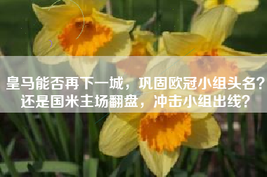 皇马能否再下一城，巩固欧冠小组头名？还是国米主场翻盘，冲击小组出线？