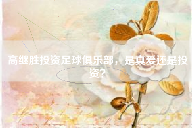 高继胜投资足球俱乐部，是真爱还是投资？