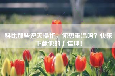 科比那些逆天操作，你想重温吗？快来下载他的十佳球！