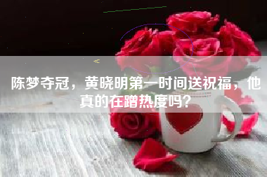 陈梦夺冠，黄晓明第一时间送祝福，他真的在蹭热度吗？