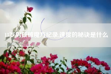 13岁男孩破魔方纪录,速度的秘诀是什么