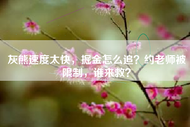 灰熊速度太快，掘金怎么追？约老师被限制，谁来救？
