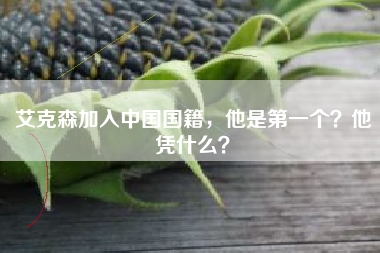 艾克森加入中国国籍，他是第一个？他凭什么？