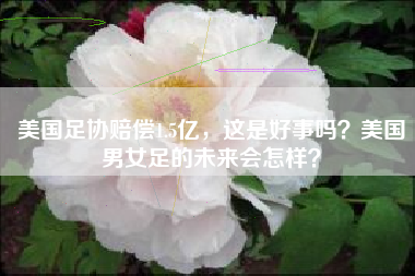 美国足协赔偿1.5亿，这是好事吗？美国男女足的未来会怎样？