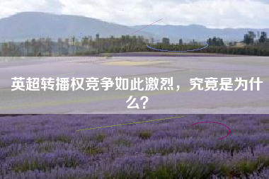 英超转播权竞争如此激烈，究竟是为什么？