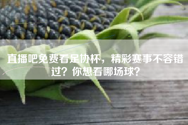 直播吧免费看足协杯，精彩赛事不容错过？你想看哪场球？