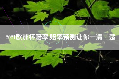 2021欧洲杯赔率,赔率预测让你一清二楚