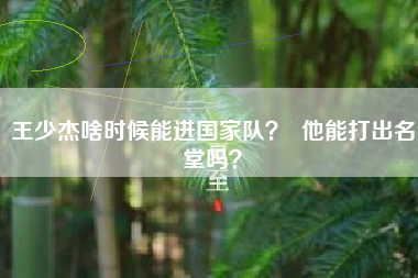王少杰啥时候能进国家队？  他能打出名堂吗？