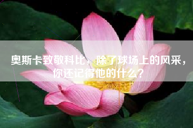 奥斯卡致敬科比，除了球场上的风采，你还记得他的什么？