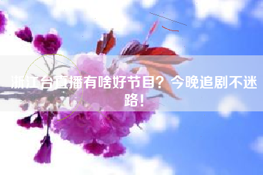 浙江台直播有啥好节目？今晚追剧不迷路！