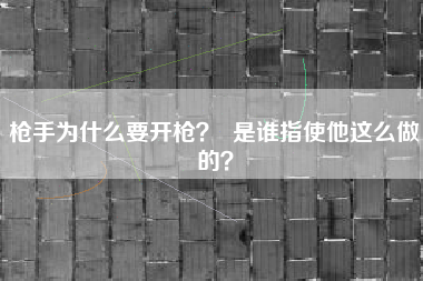 枪手为什么要开枪？  是谁指使他这么做的？