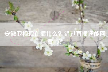 安徽卫视现在播什么？错过直播还能回看吗？