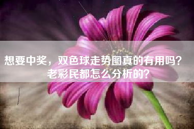 想要中奖，双色球走势图真的有用吗？  老彩民都怎么分析的？