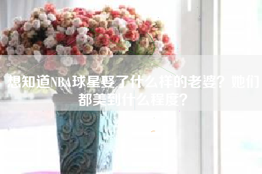 想知道NBA球星娶了什么样的老婆？她们都美到什么程度？