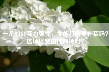 一龙的KO实力强悍，他能打败麦神猜吗？这场比赛值得期待吗？