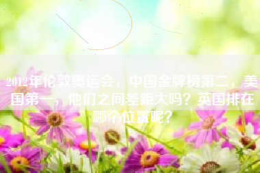 2012年伦敦奥运会，中国金牌榜第二，美国第一，他们之间差距大吗？英国排在哪个位置呢？