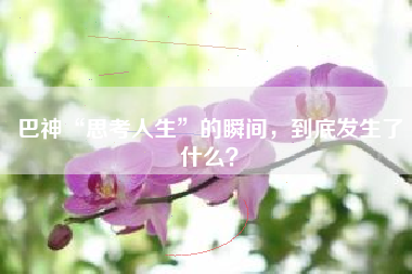 巴神“思考人生”的瞬间，到底发生了什么？